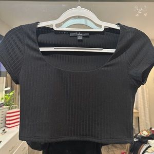 Black Lulus Square Neck Crop Top🖤